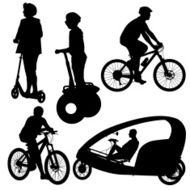 Set silhouette of a cyclist N2