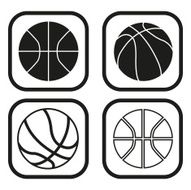 Basketball ball icon - four variations