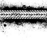 Tire track on ink blots
