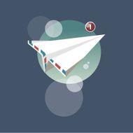 paper airplane mail concept - vector illustration