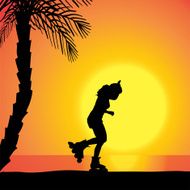 Vector silhouette of a woman N1853