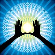 human hand with colorful background N2