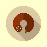 Wurst icon Flat design long shadow Vector illustration