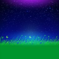 Night sky with grass frame for your text