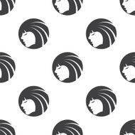 Beauty girl face vector seamless pattern N2