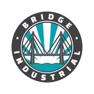 Industrial bridge logo design Icon Vintage badge Vector illustration N6