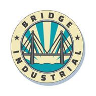 Industrial bridge logo design Icon Vintage badge Vector illustration N7