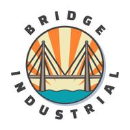 Industrial bridge logo design Icon Vintage badge Vector illustration N8