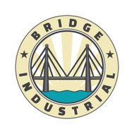 Industrial bridge logo design Icon Vintage badge Vector illustration N9