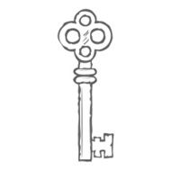 Hand Drawn Key isolated on white background vector N6