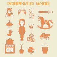 Children Toys Gift Shop Set Vector Illustration N2