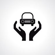 Hands and car symbol