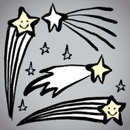 Veactor Grunge drawing star sets with brushwork