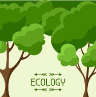 Ecology background design with abstract stylized trees N5