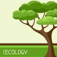 Ecology background design with abstract stylized tree