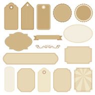 Set of blank vintage frames tags and labels vectors