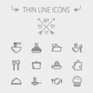 Food thin line icon set N4