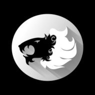 Vector Logo Lion Head with White Mane