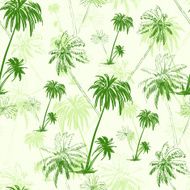 Palm Tree Green Seamless Pattern over Vector N2