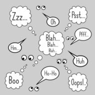 Set of comic speech bubbles with exclamations