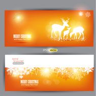 Elegant Christmas banners with deers