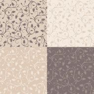 Set of four vintage seamless patterns with rose buds Vector