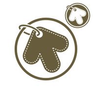 Tag in shape of arrow retail theme vector simple icon N2
