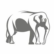 elephant black and white vector illustration N2