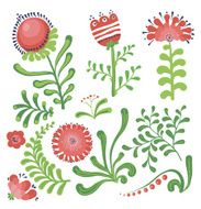 Set of floral graphic design elements N9