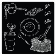 vector illustration silhouettes of coffee