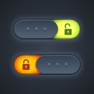 Lock or unlock switcher in 3d style with backlight