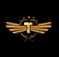 Letter T winged crests logo Alphabet logotype design concept