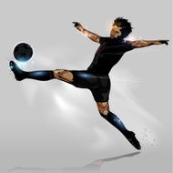 abstract soccer touching ball