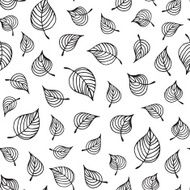 Forest leaves background vector pattern