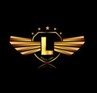 Letter L winged crests logo Alphabet logotype design concept