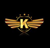 Letter K winged crests logo Alphabet logotype design concept
