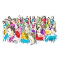 Group of people sketch for your design N16