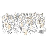 Group of people sketch for your design N17