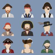 Set of avatars Pirate