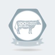 premium beef label badge Farm shop cow milk Vintage Style