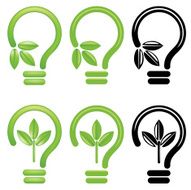 Green Leaf Lightbulb Icon
