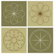 outline hipster pattern emblems