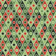 Retro seamless pattern with colorful rhombuses and circles