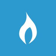 fire icon white on the blue background