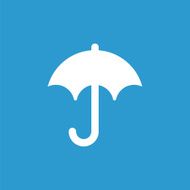 umbrella icon white on the blue background