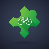 Puzzle piece icon with a bicycle