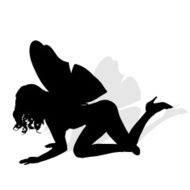 Vector silhouette of a woman N1854