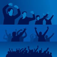 fans in a crowd BLUE