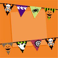 Orange Halloween Bunting Invite with Copy Space N2