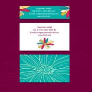 Business cards design with colored daisies
